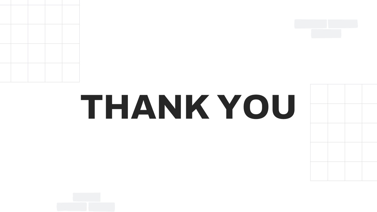 Thank you slide from Workplace Safety Meeting presentation template featuring a clean closing layout for workplace safety presentations.