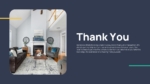 Thank You slide for a Property Listing Presentation Template featuring a modern living room interior and a professional closing message for real estate presentations.