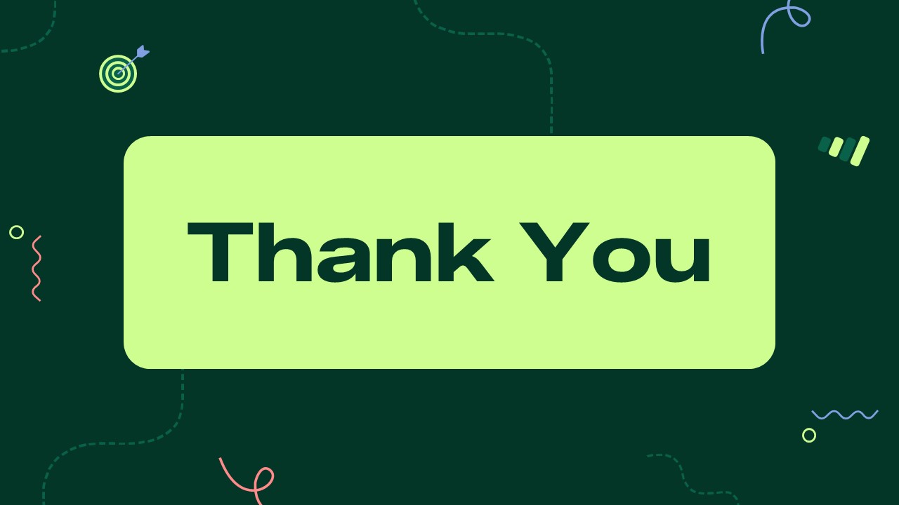 Thank You closing slide for a media planning presentation featuring a modern professional design, bold typography, and presentation ending layout for PowerPoint and Google Slides.
