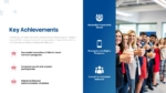 Political Party Key Achievements slide for PowerPoint and Google Slides featuring campaign milestones, grassroots outreach, digital presence, volunteer growth, and supporter engagement.