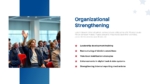 Political Party Organizational Strengthening slide for PowerPoint and Google Slides featuring leadership development, committee restructuring, volunteer mobilization, and organizational improvement initiatives.