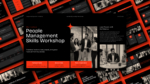 People Management Skills Workshop PowerPoint and Google Slides title slide with corporate team photography