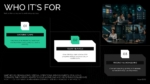 Software Demo Presentation Template audience slide showing use cases for growing teams, client services, and product and engineering departments.