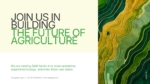 Sustainable Agriculture Business Proposal closing slide presenting the vision for building the future of agriculture and a funding request