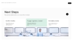 Medical device project next steps covering timeline confirmation, regulatory consultation, team review, and follow-up actions.