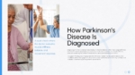 Parkinson’s disease diagnosis slide showing clinical evaluation and movement assessment